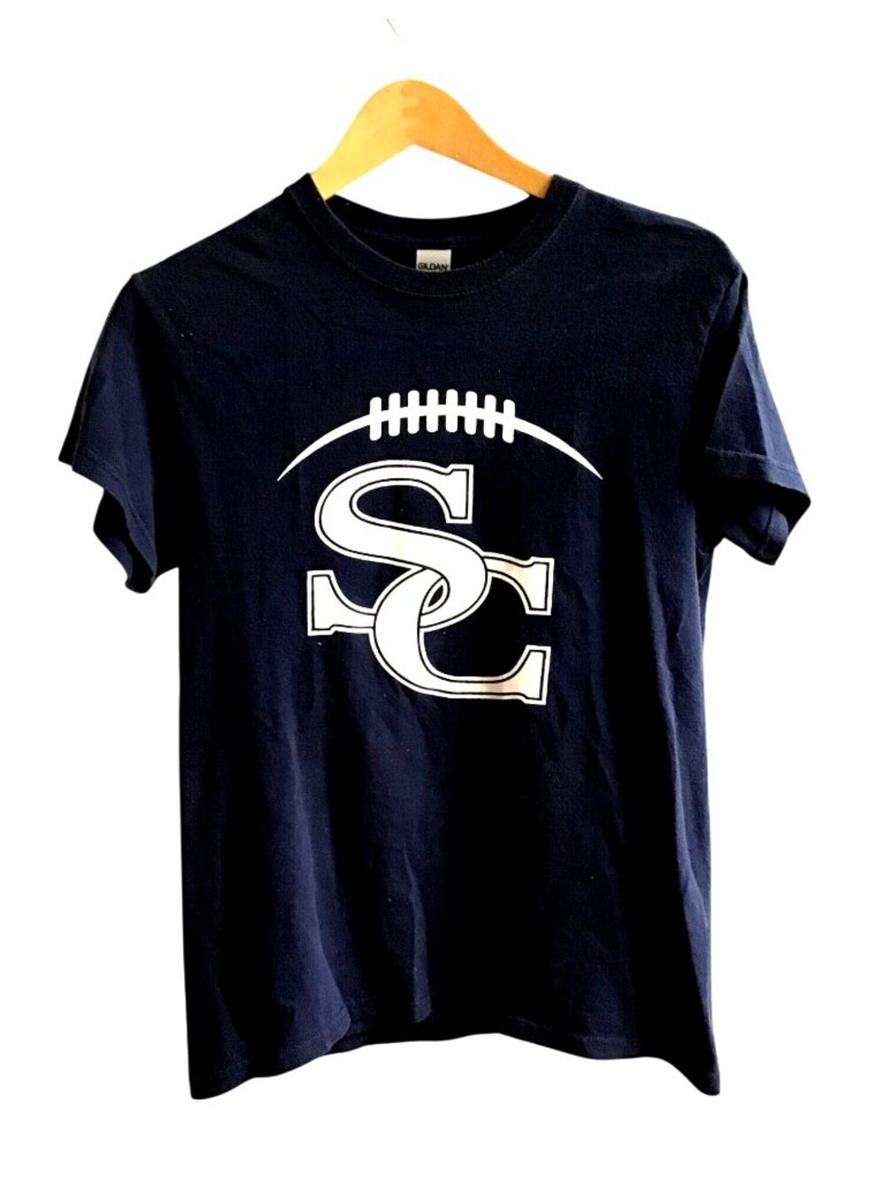 GILDAN-CREW NECK SHORT SLEEVE YOUTH CAMP FRONT & BACK GRAPHIC T-SHIRT SIZE SMALL